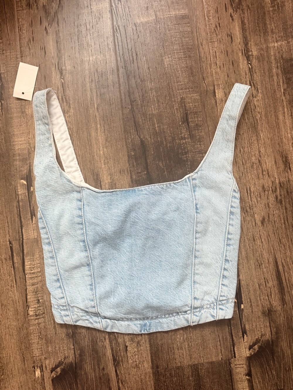 Aeropostale Light Blue Denim Tank-Style Crop Top